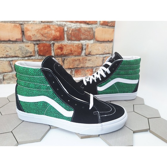 Vans Other - VANS Sk8-Hi Men's Hi Shoes Green Black Uggly Sweater Weather Pattern Sz 0 Rare